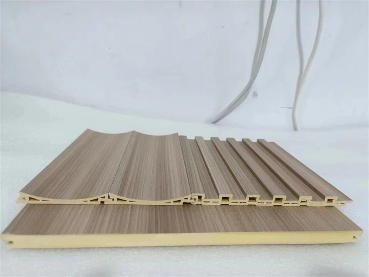 Indoor 168*24mm Wood Plastic Composite Laminated WPC Fluted Wall Panel
